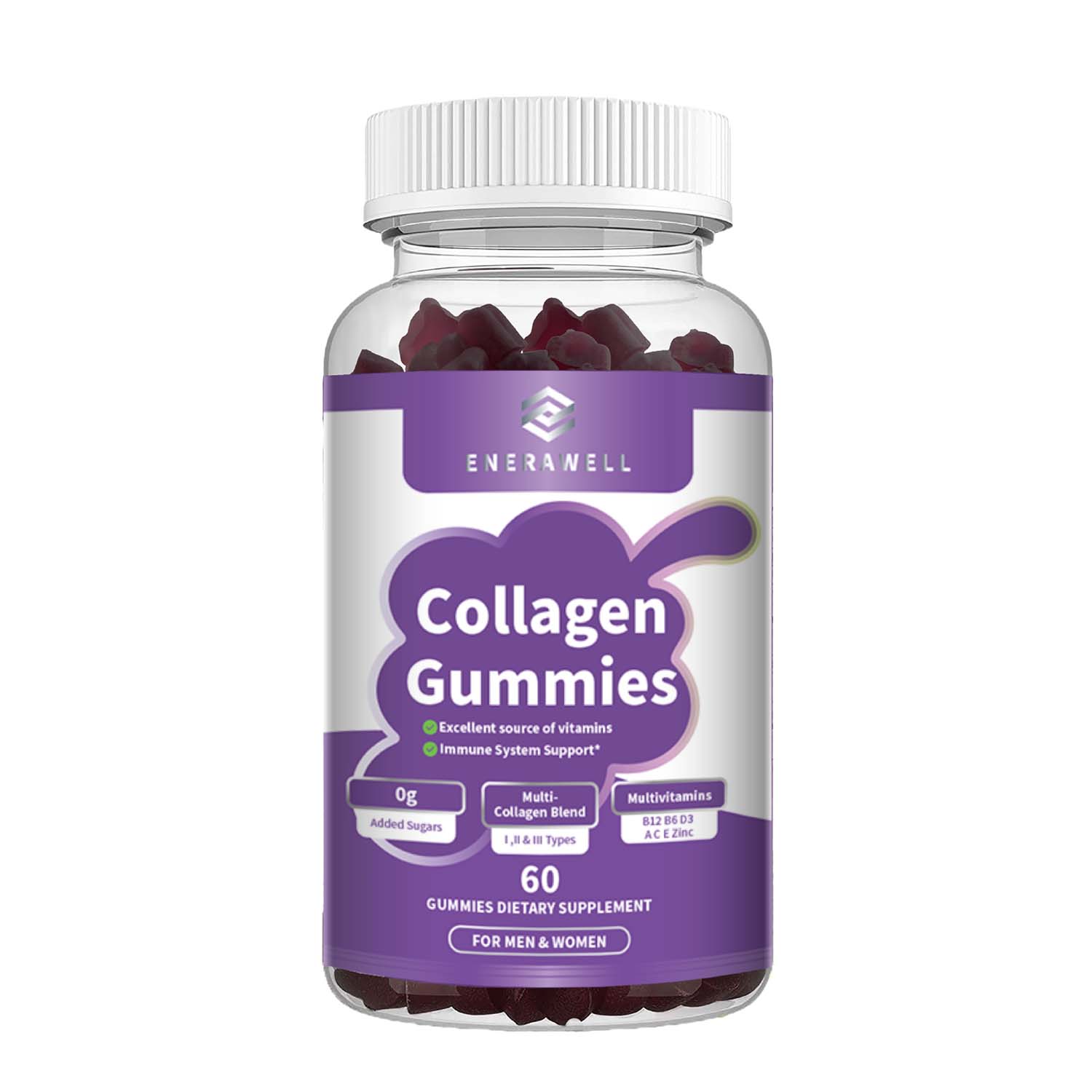 Health Wellness Gummies - Collagen Complex Gummies, with Biotin &