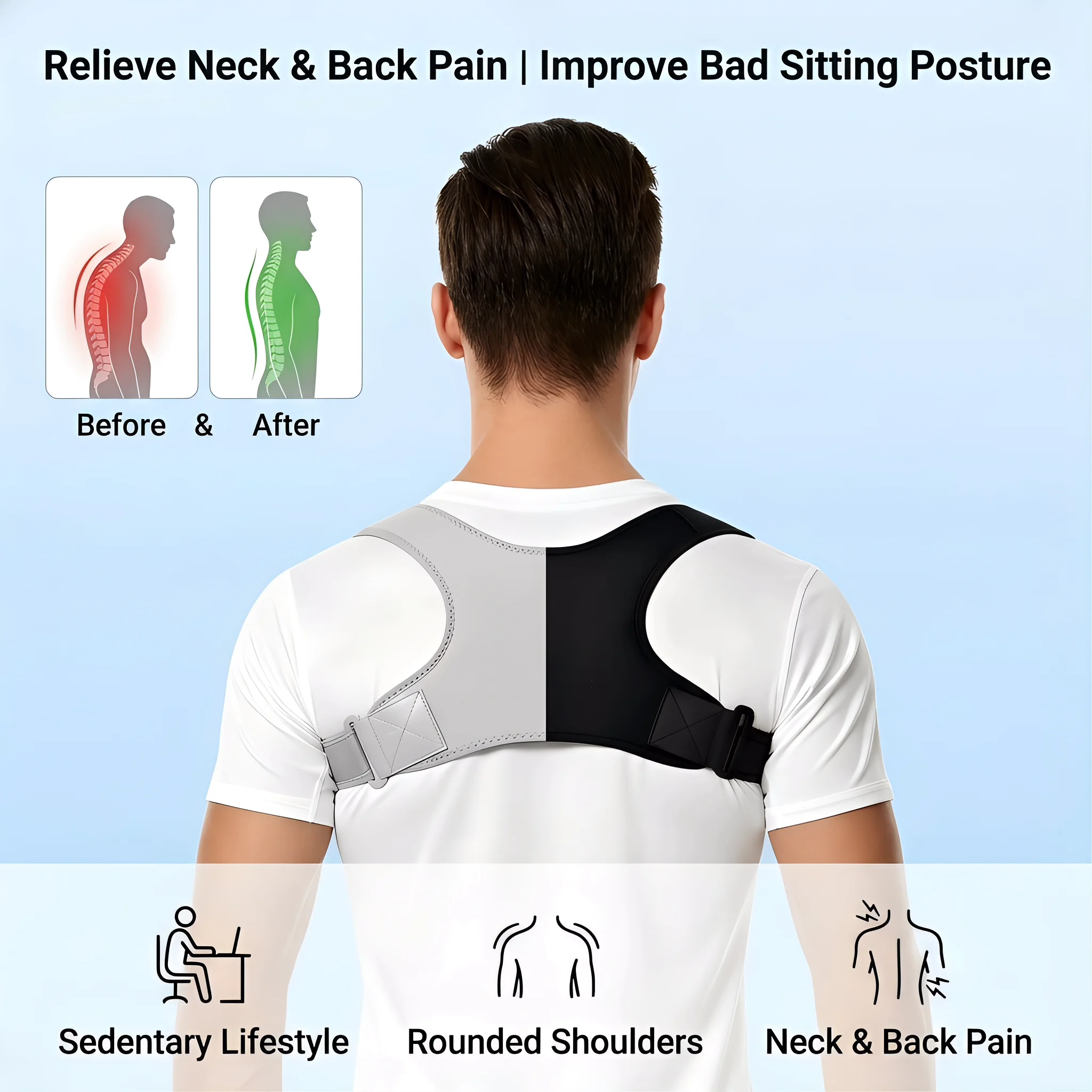 Unisex Invisible Back Shoulder - Posture Corrector Back Brace review and price