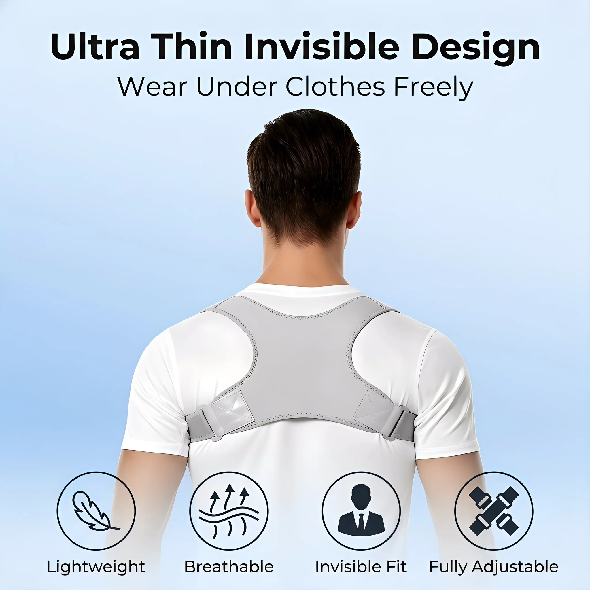 Unisex Invisible Back Shoulder - Posture Corrector Back Brace review and price