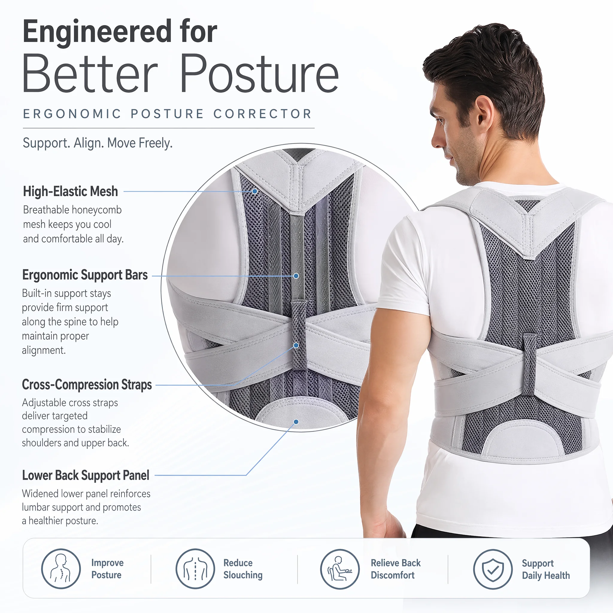 Adjustable Posture Corrector B - Posture Corrector Back Brace review and price