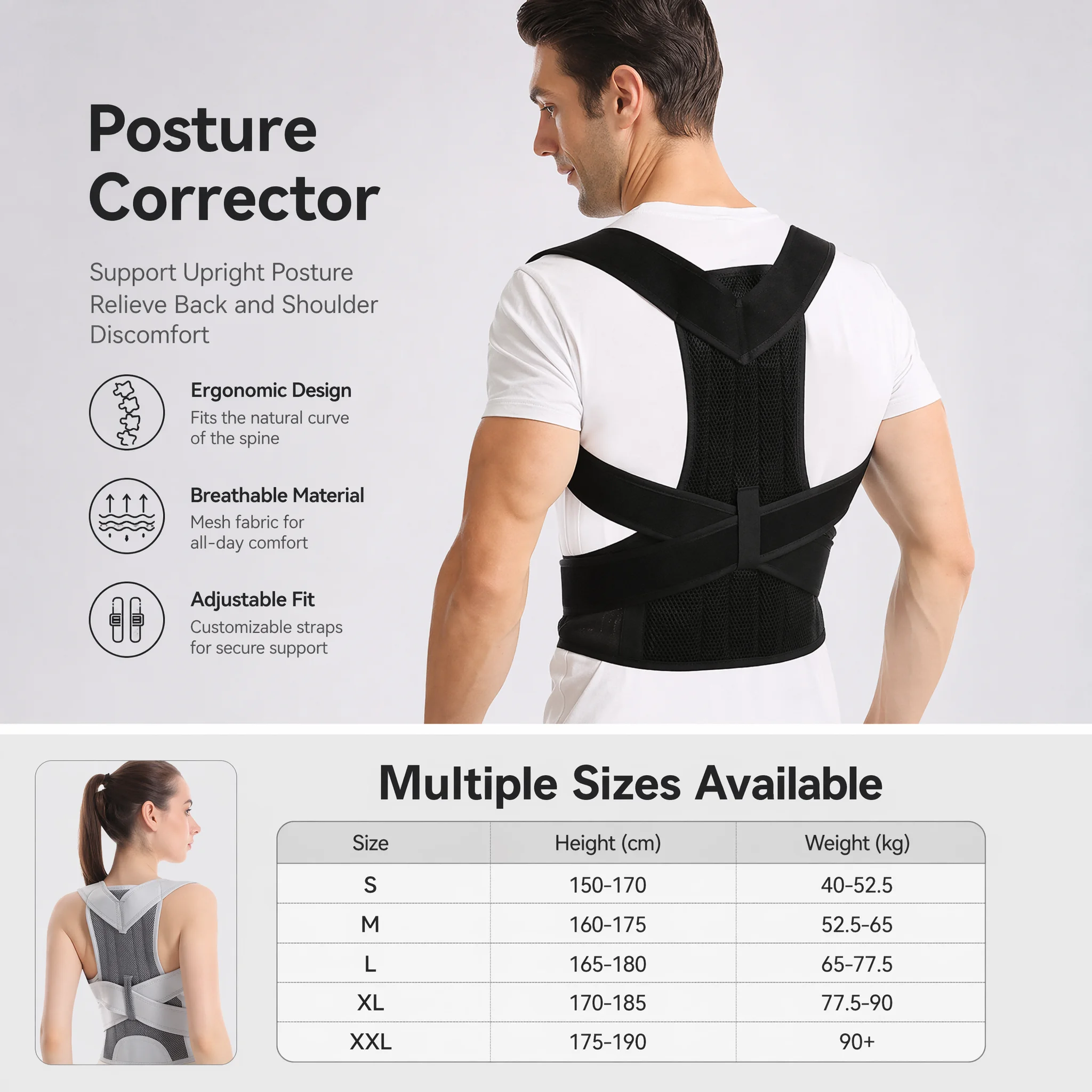 Adjustable Posture Corrector B - Posture Corrector Back Brace review and price